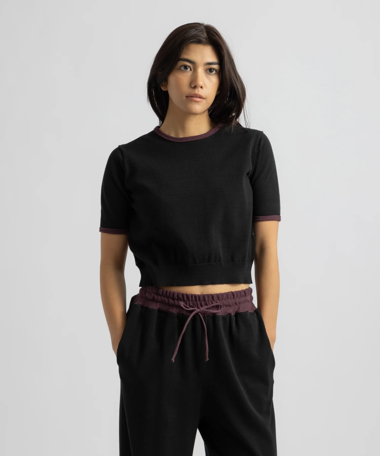 Suzie Compact Knit Short Sleeve Top - Image 2