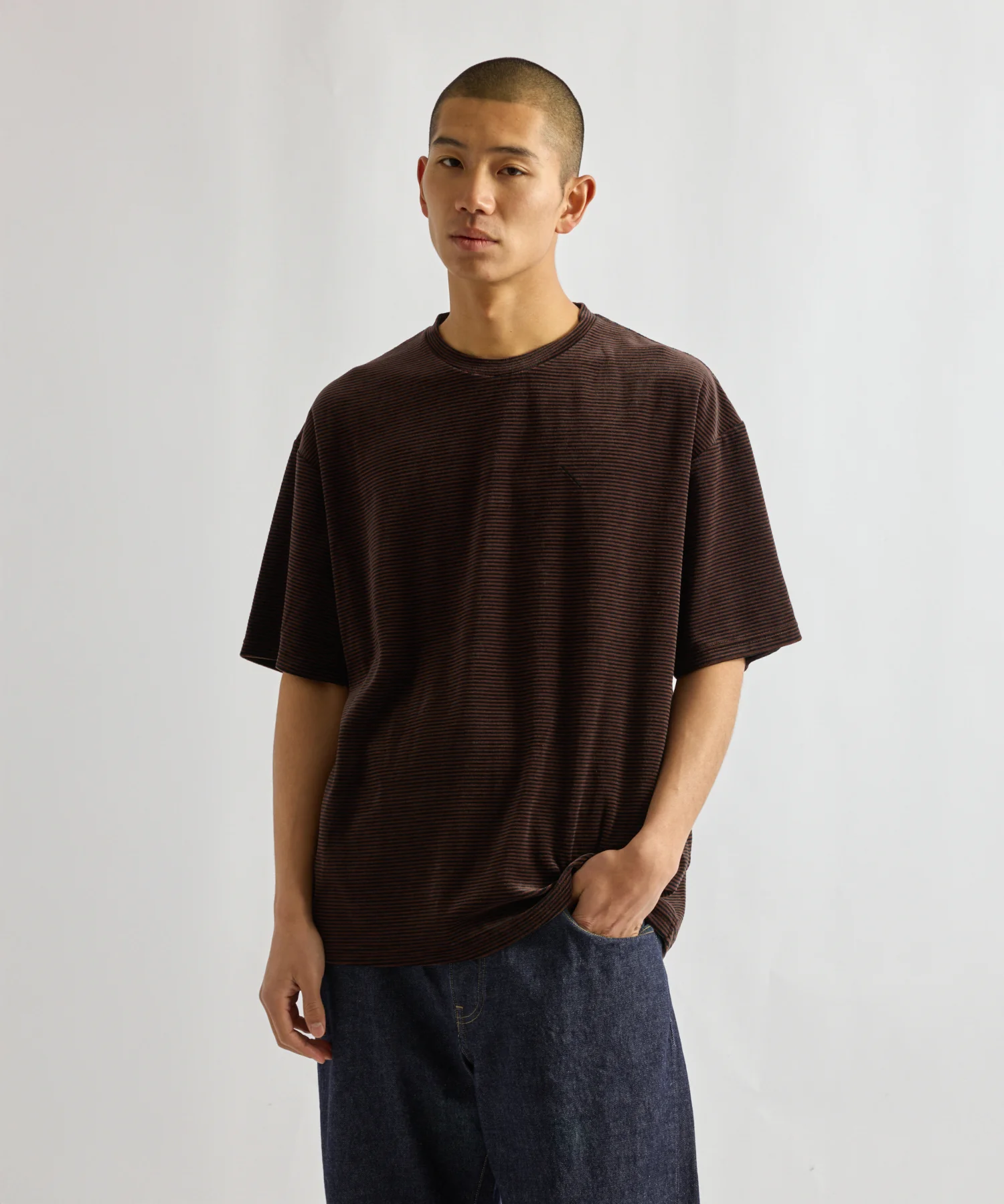 Velour Stripe Relaxed Short Sleeve Tee - Image 2