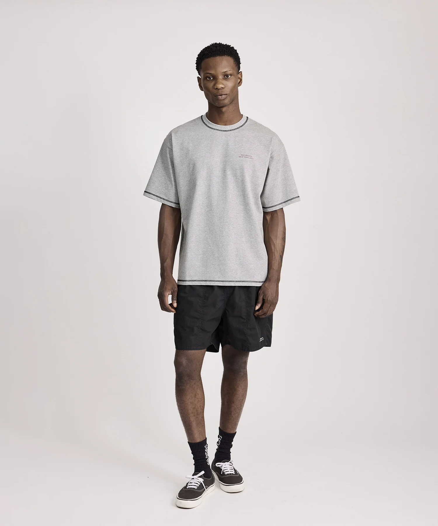 Contrast Stitch Relaxed Short Sleeve Tee - Image 3