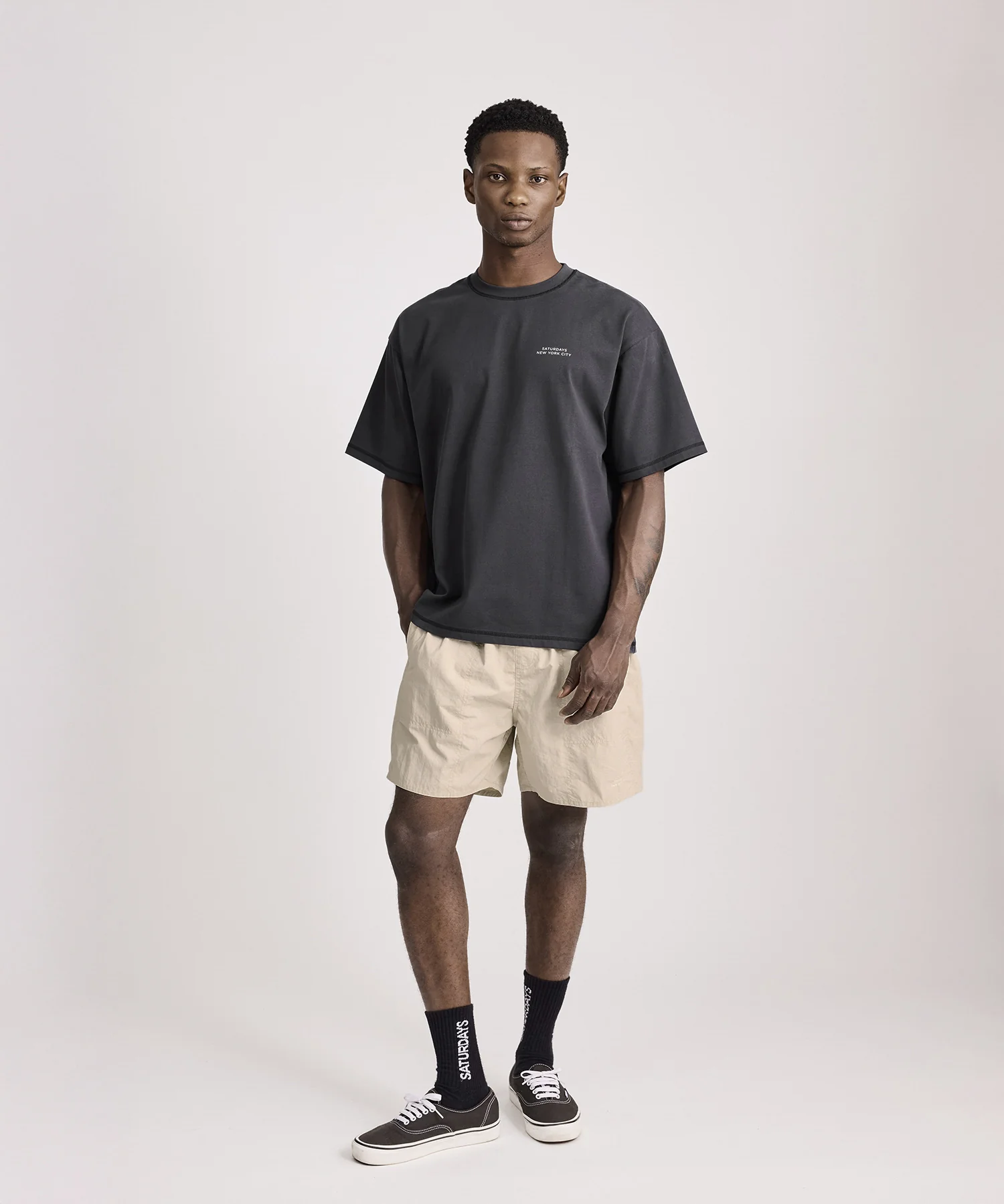 Contrast Stitch Relaxed Short Sleeve Tee - Image 3